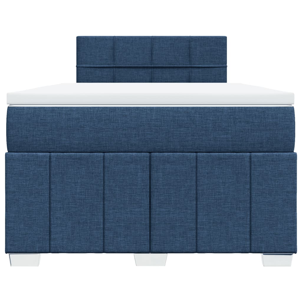 vidaXL Κρεβάτι Boxspring με Στρώμα Μπλε 120x190 εκ. Υφασμάτινο