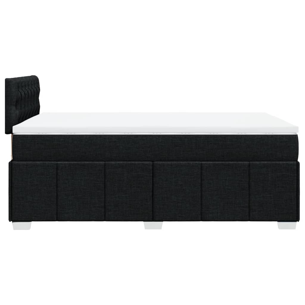 vidaXL Κρεβάτι Boxspring με Στρώμα Μαύρο 120x190 εκ. Υφασμάτινο