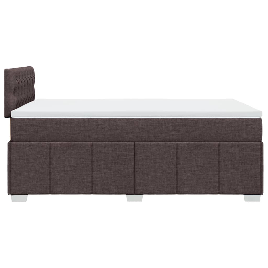 vidaXL Κρεβάτι Boxspring με Στρώμα Σκούρο Καφέ 120x190 εκ Υφασμάτινο
