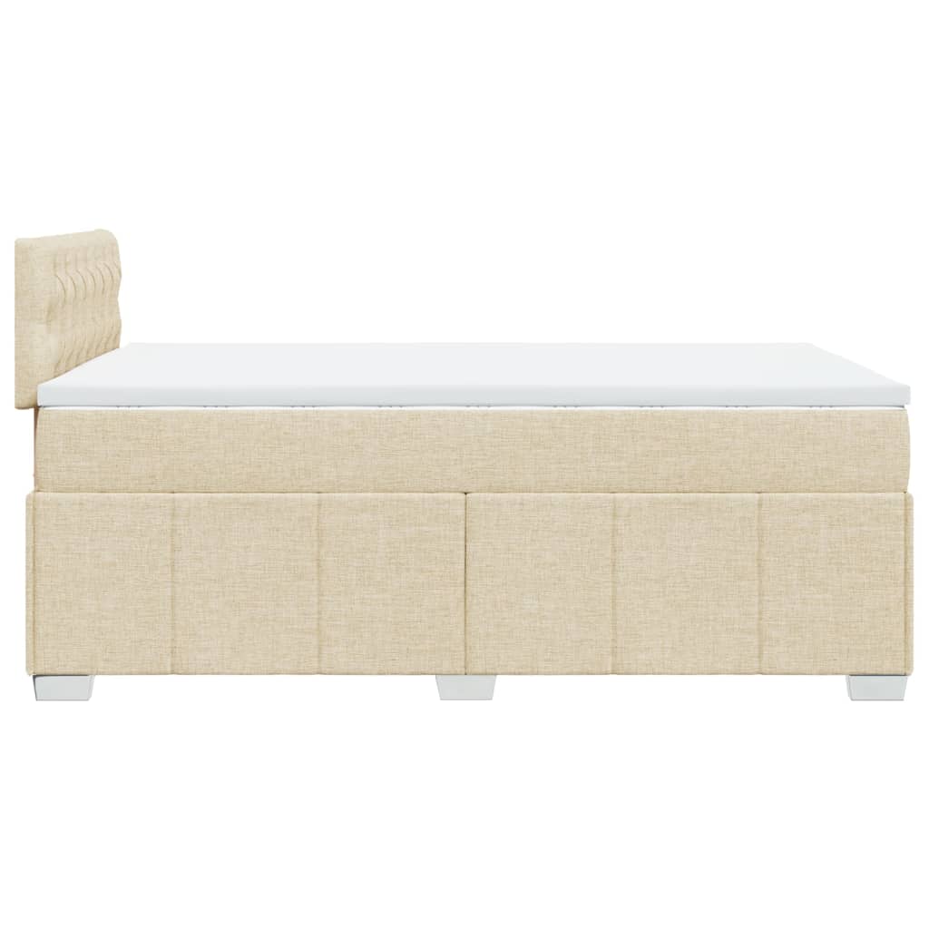 vidaXL Κρεβάτι Boxspring με Στρώμα Κρεμ 120x190 εκ. Υφασμάτινο