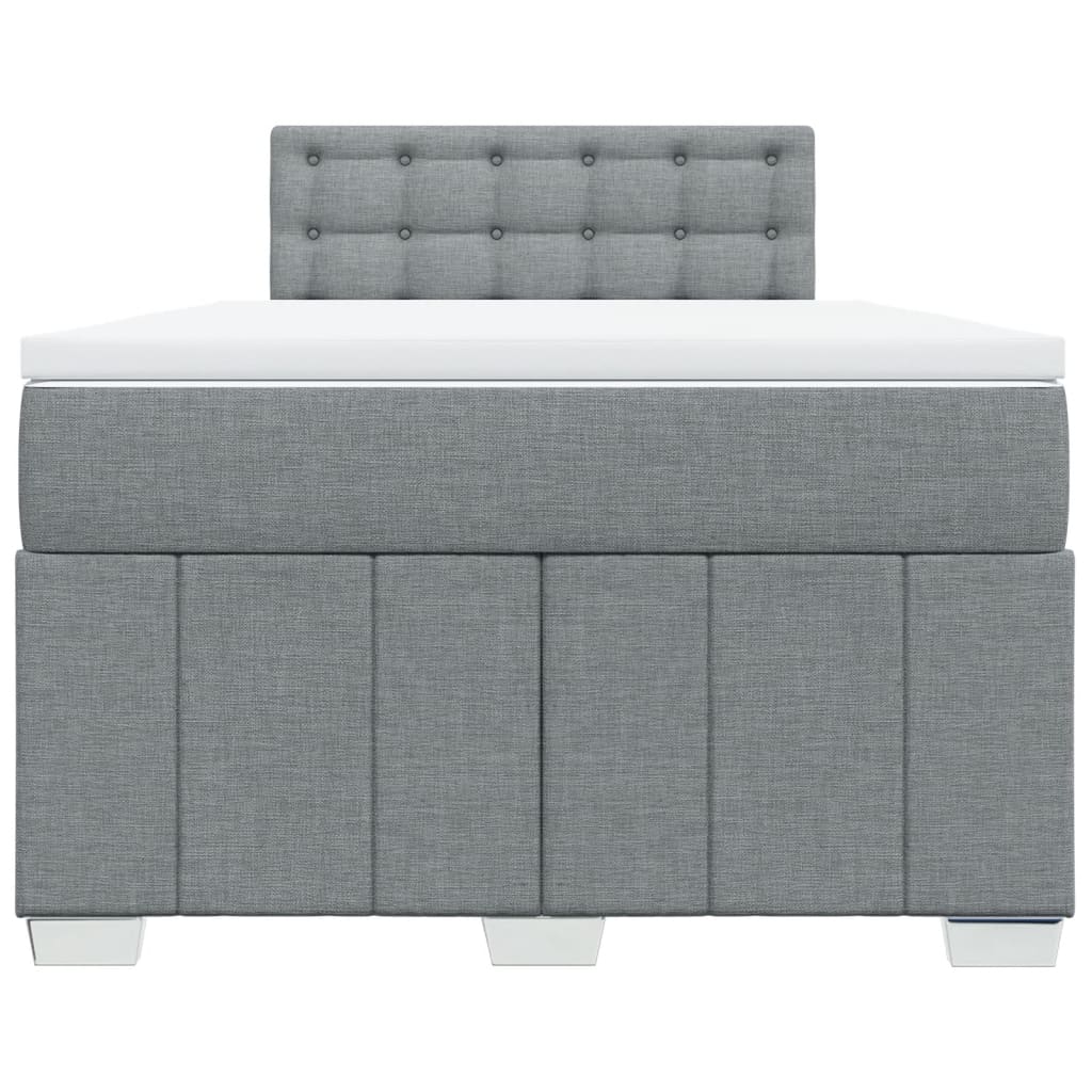 vidaXL Κρεβάτι Boxspring με Στρώμα Ανοιχτό Γκρι 120x190 εκ. Υφασμάτινο