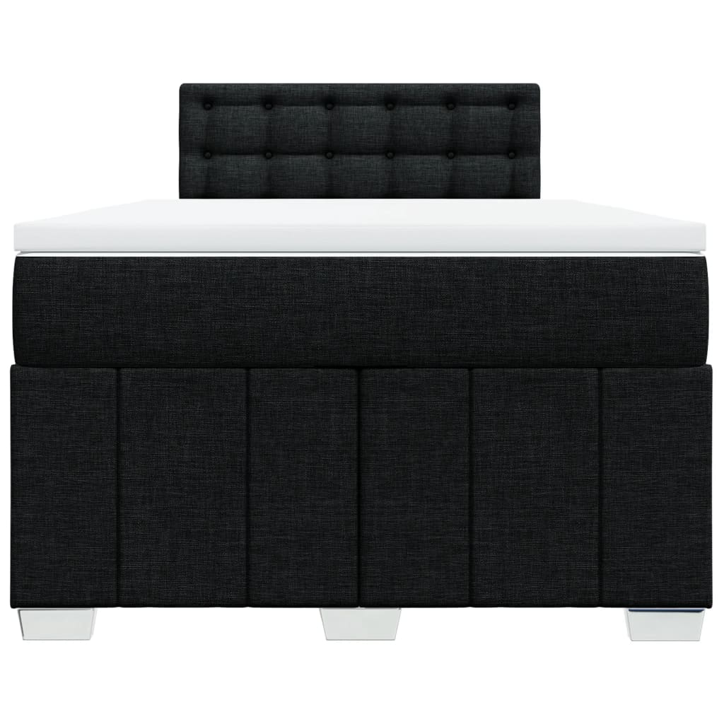 vidaXL Κρεβάτι Boxspring με Στρώμα Μαύρο 120x190 εκ. Υφασμάτινο