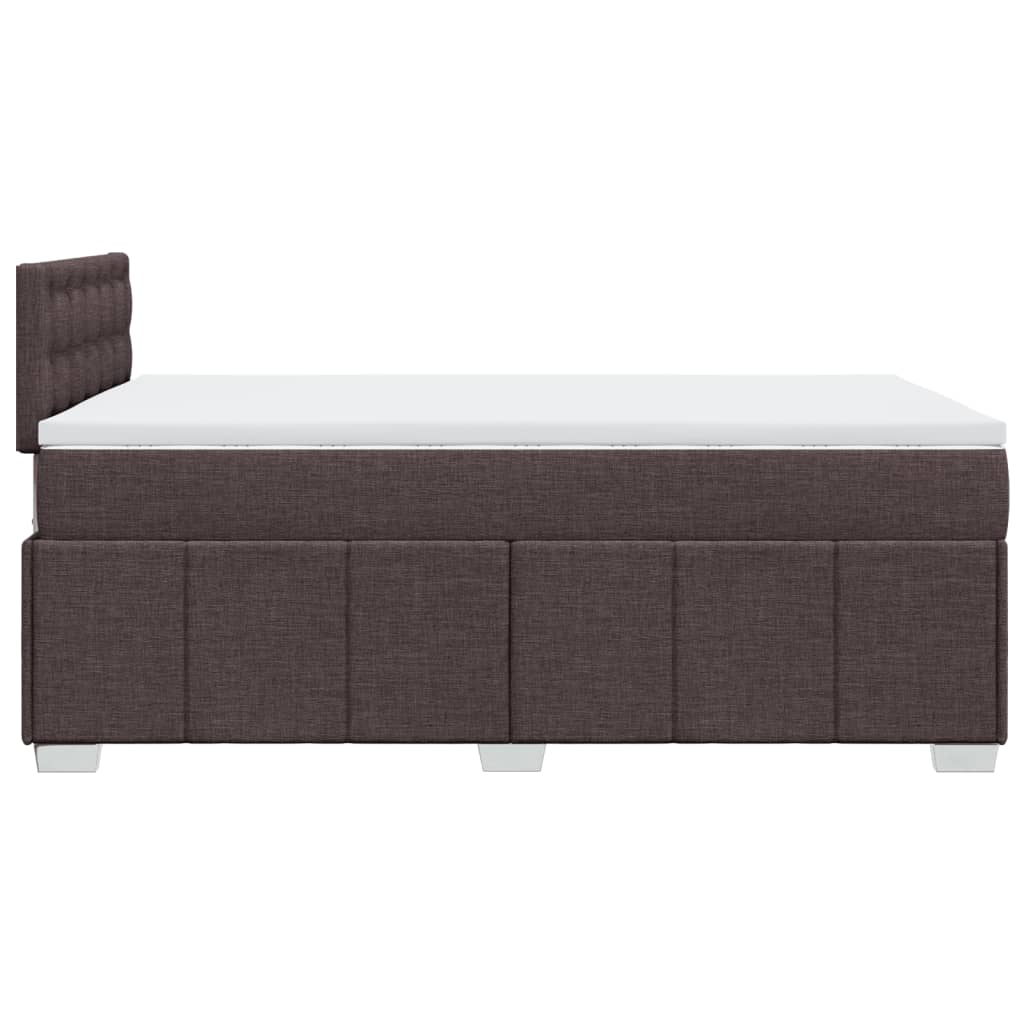 vidaXL Κρεβάτι Boxspring με Στρώμα Σκούρο Καφέ 120x190 εκ Υφασμάτινο