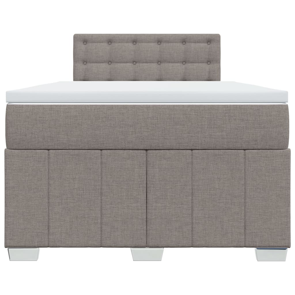 vidaXL Κρεβάτι Boxspring με Στρώμα Taupe 120x190 εκ. Υφασμάτινο