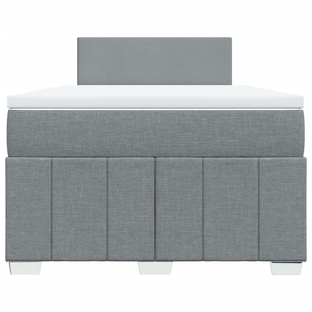 vidaXL Κρεβάτι Boxspring με Στρώμα Ανοιχτό Γκρι 120x200 εκ. Υφασμάτινο