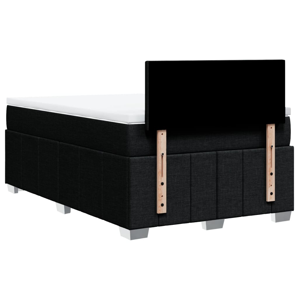 vidaXL Κρεβάτι Boxspring με Στρώμα Μαύρο 120x200 εκ. Υφασμάτινο