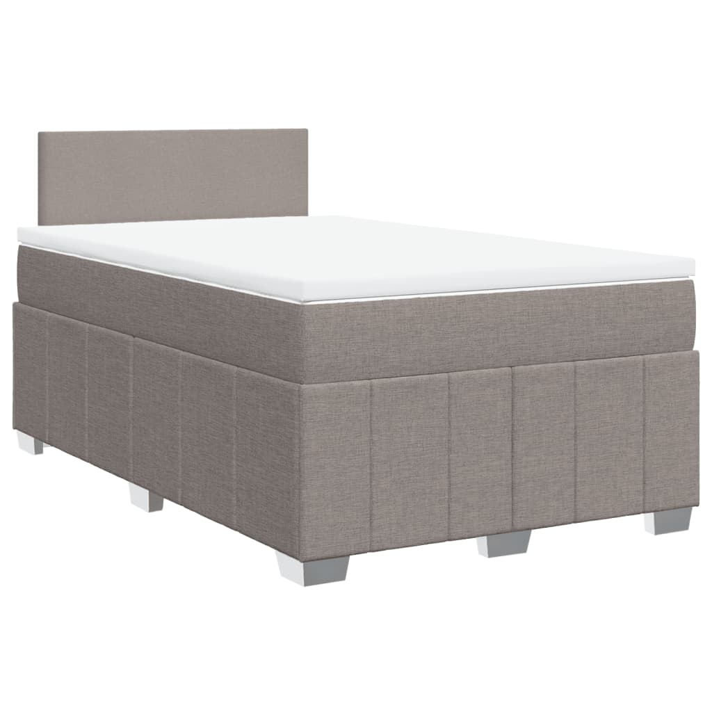 vidaXL Κρεβάτι Boxspring με Στρώμα Taupe 120x200 εκ. Υφασμάτινο
