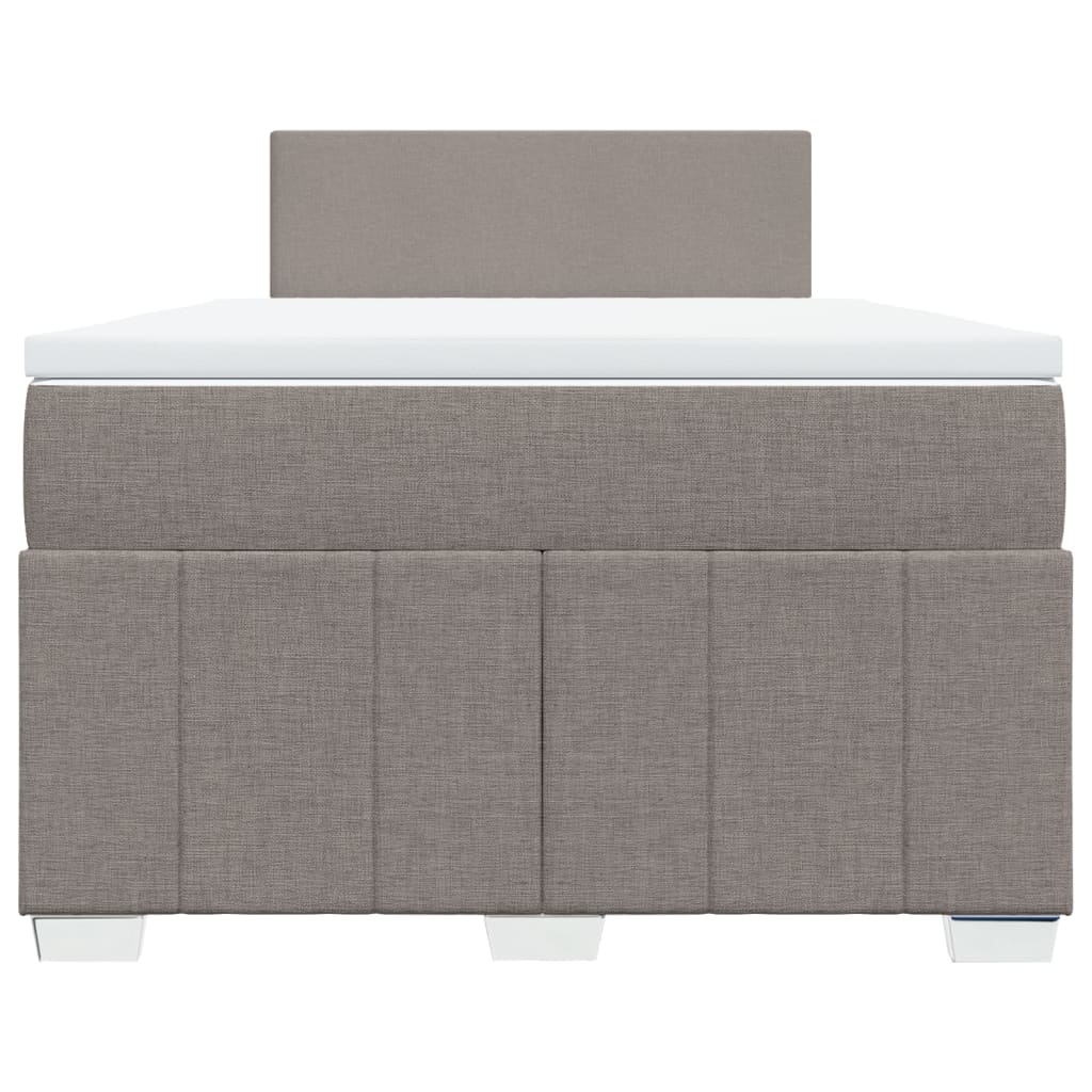 vidaXL Κρεβάτι Boxspring με Στρώμα Taupe 120x200 εκ. Υφασμάτινο