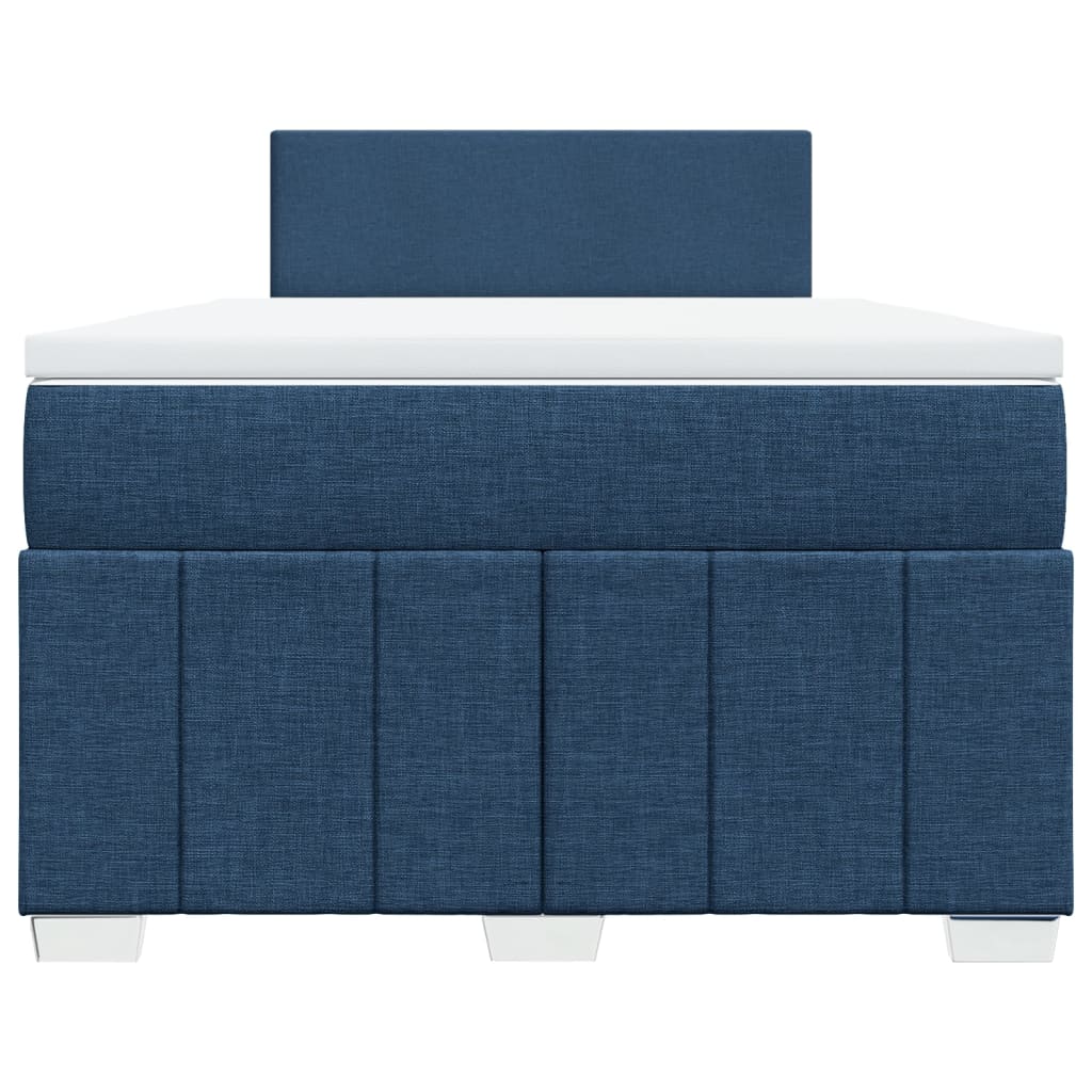vidaXL Κρεβάτι Boxspring με Στρώμα Μπλε 120x200 εκ. Υφασμάτινο
