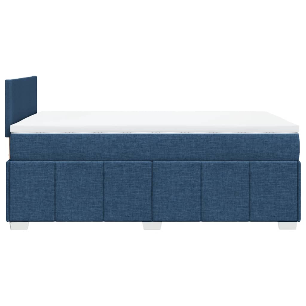 vidaXL Κρεβάτι Boxspring με Στρώμα Μπλε 120x200 εκ. Υφασμάτινο