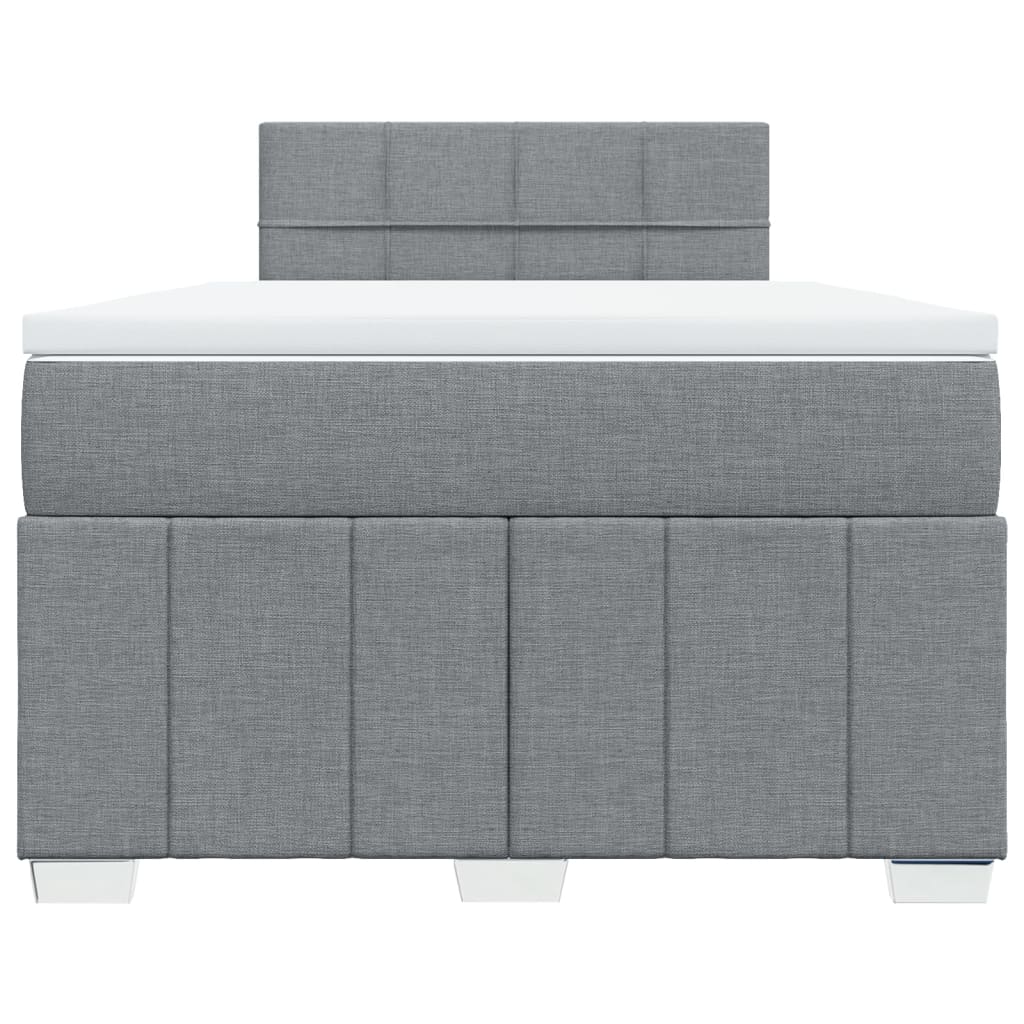 vidaXL Κρεβάτι Boxspring με Στρώμα Ανοιχτό Γκρι 120x200 εκ. Υφασμάτινο