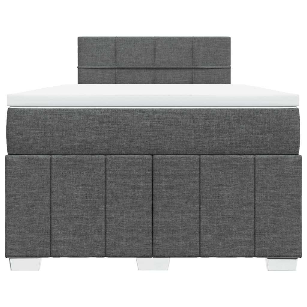 vidaXL Κρεβάτι Boxspring με Στρώμα Σκούρο Γκρι 120x200 εκ. Υφασμάτινο