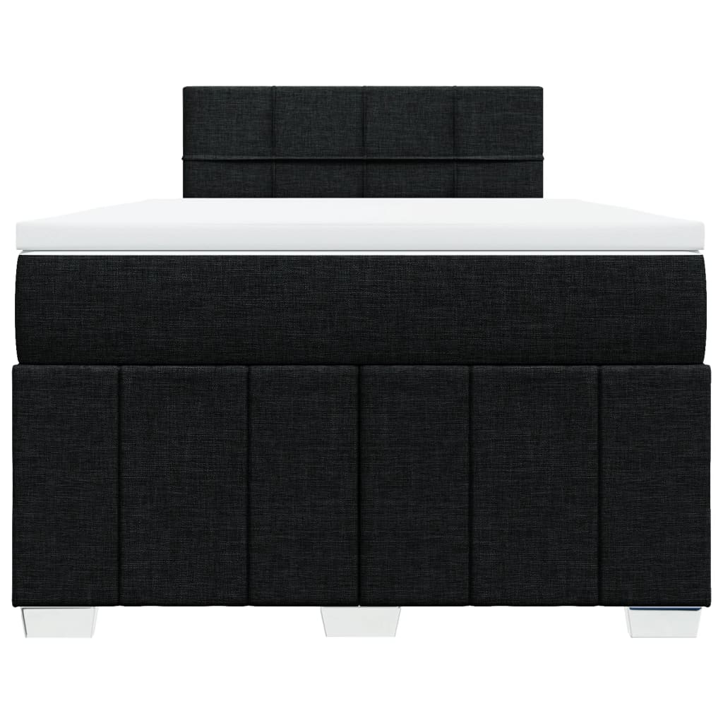 vidaXL Κρεβάτι Boxspring με Στρώμα Μαύρο 120x200 εκ. Υφασμάτινο