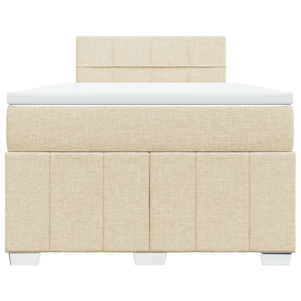 vidaXL Κρεβάτι Boxspring με Στρώμα Κρεμ 120x200 εκ. Υφασμάτινο