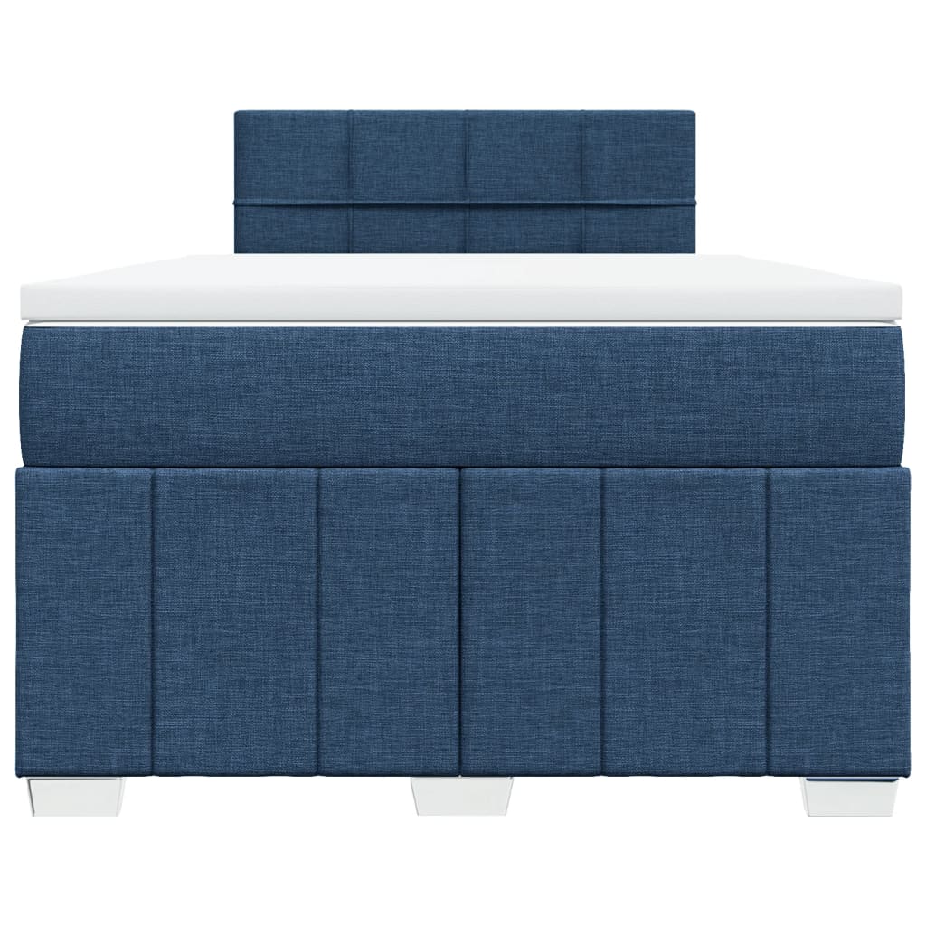 vidaXL Κρεβάτι Boxspring με Στρώμα Μπλε 120x200 εκ. Υφασμάτινο