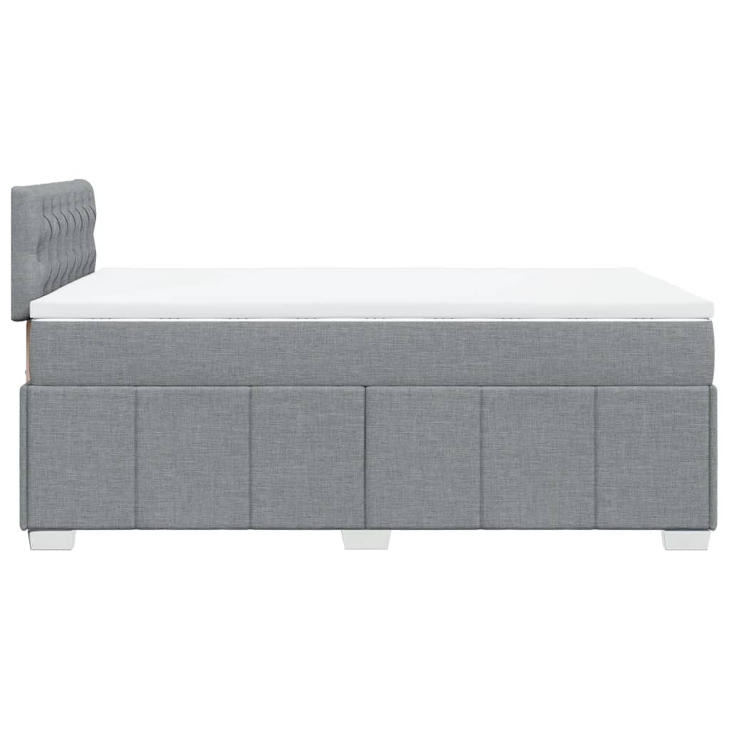 vidaXL Κρεβάτι Boxspring με Στρώμα Ανοιχτό Γκρι 120x200 εκ. Υφασμάτινο