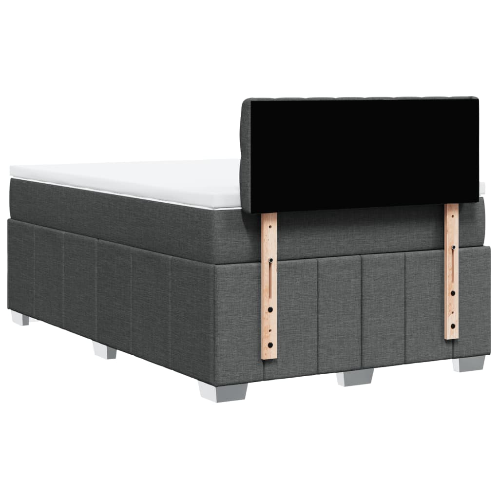 vidaXL Κρεβάτι Boxspring με Στρώμα Σκούρο Γκρι 120x200 εκ. Υφασμάτινο