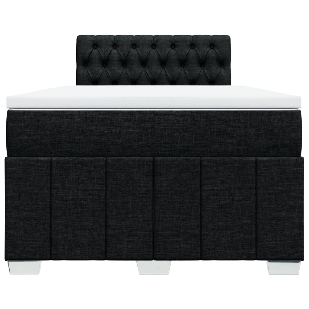 vidaXL Κρεβάτι Boxspring με Στρώμα Μαύρο 120x200 εκ. Υφασμάτινο