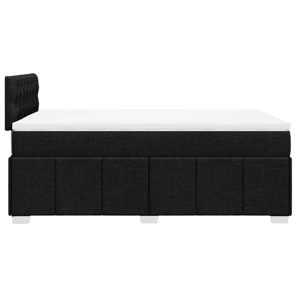 vidaXL Κρεβάτι Boxspring με Στρώμα Μαύρο 120x200 εκ. Υφασμάτινο