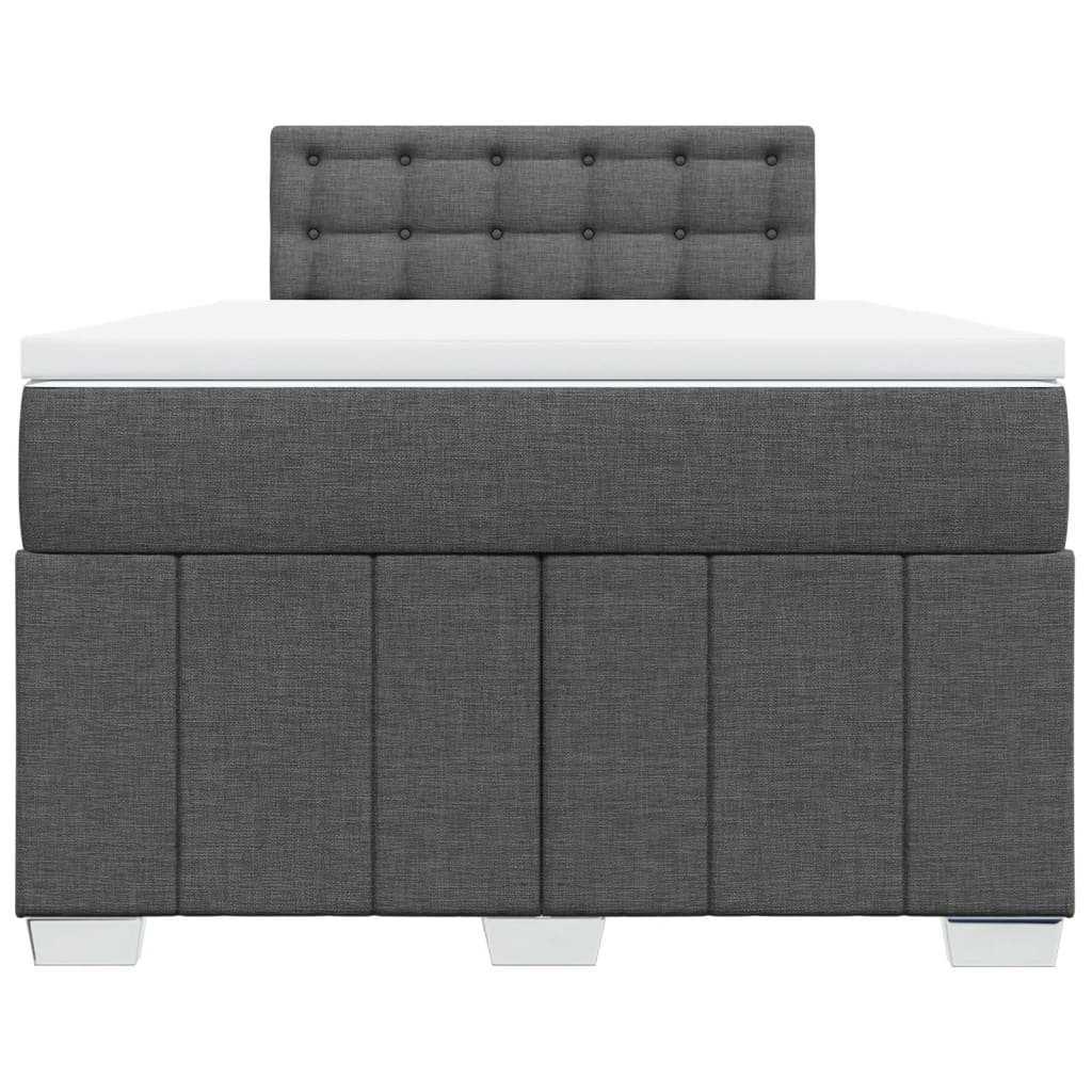 vidaXL Κρεβάτι Boxspring με Στρώμα Σκούρο Γκρι 120x200 εκ. Υφασμάτινο
