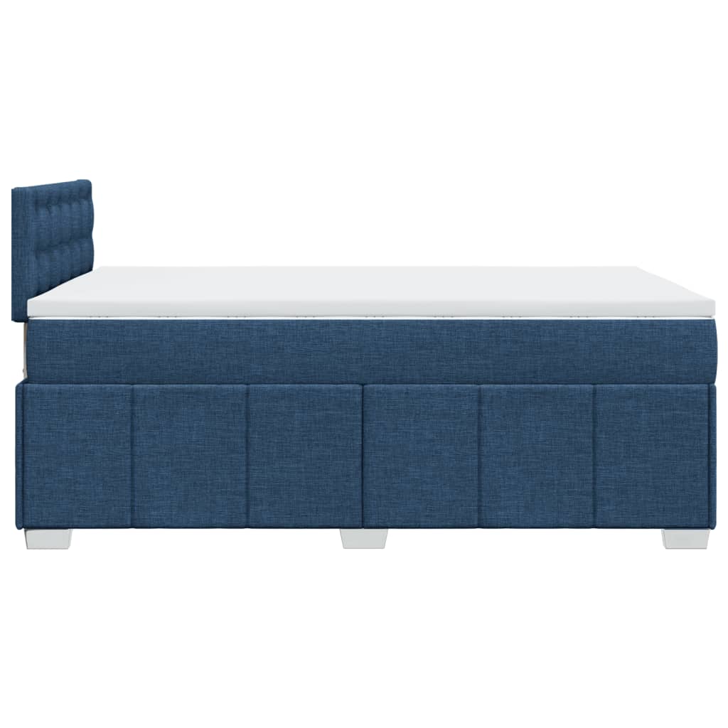 vidaXL Κρεβάτι Boxspring με Στρώμα Μπλε 120x200 εκ. Υφασμάτινο