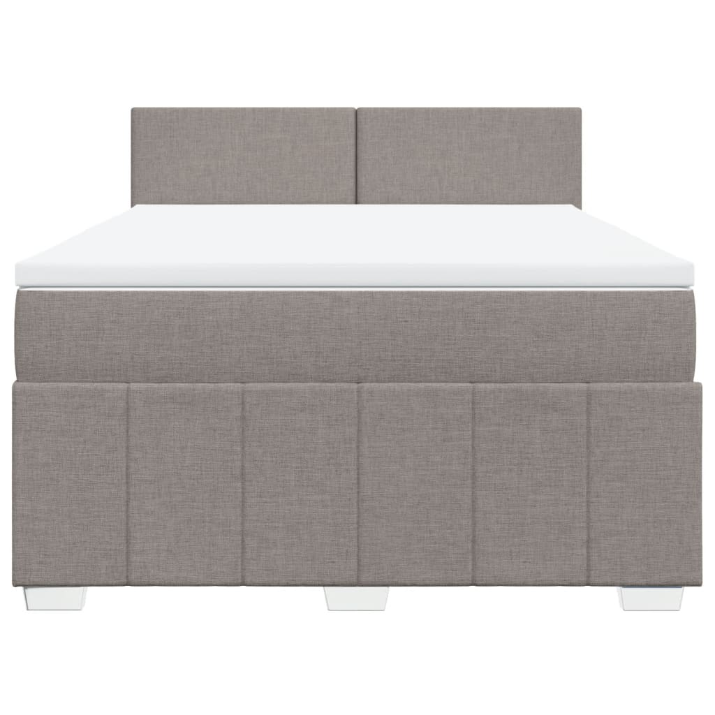 vidaXL Κρεβάτι Boxspring με Στρώμα Taupe 140x190 εκ. Υφασμάτινο