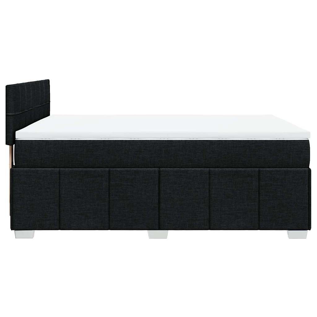 vidaXL Κρεβάτι Boxspring με Στρώμα Μαύρο 140x190 εκ. Υφασμάτινο