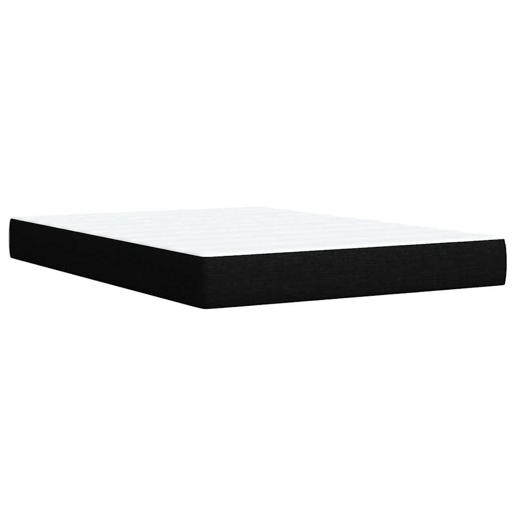 vidaXL Κρεβάτι Boxspring με Στρώμα Μαύρο 140x200 εκ. Υφασμάτινο