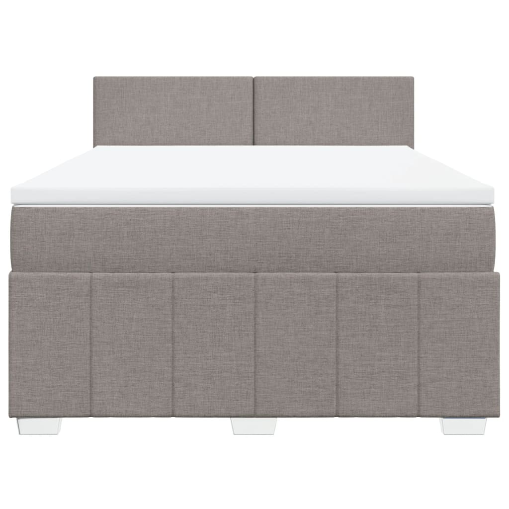 vidaXL Κρεβάτι Boxspring με Στρώμα Taupe 140x200 εκ. Υφασμάτινο