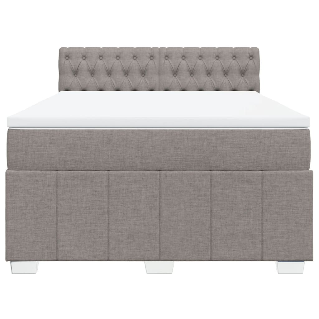 vidaXL Κρεβάτι Boxspring με Στρώμα Taupe 140x200 εκ. Υφασμάτινο