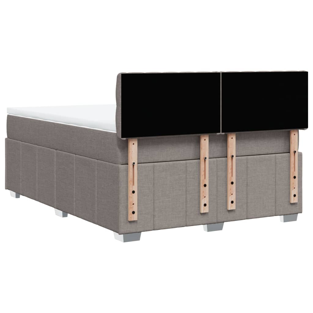 vidaXL Κρεβάτι Boxspring με Στρώμα Taupe 140x200 εκ. Υφασμάτινο