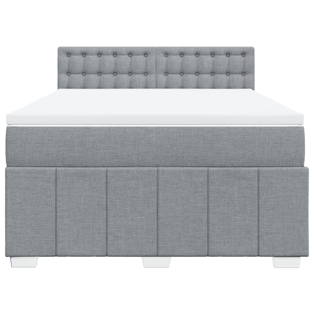 vidaXL Κρεβάτι Boxspring με Στρώμα Ανοιχτό Γκρι 140x200 εκ. Υφασμάτινο