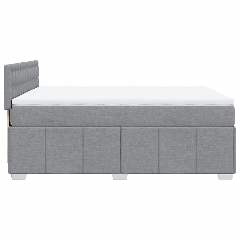 vidaXL Κρεβάτι Boxspring με Στρώμα Ανοιχτό Γκρι 140x200 εκ. Υφασμάτινο