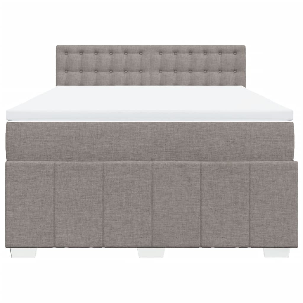 vidaXL Κρεβάτι Boxspring με Στρώμα Taupe 140x200 εκ. Υφασμάτινο