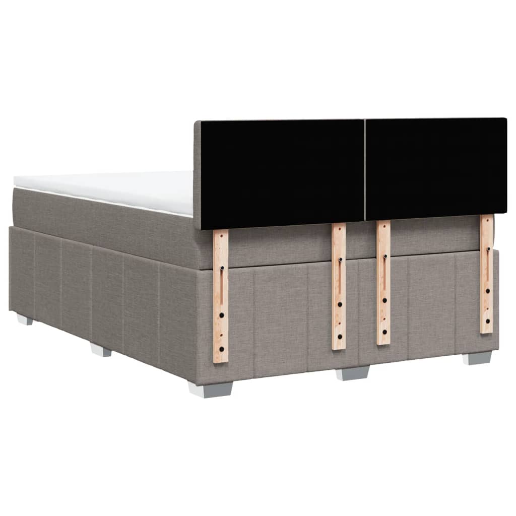 vidaXL Κρεβάτι Boxspring με Στρώμα Taupe 140x200 εκ. Υφασμάτινο
