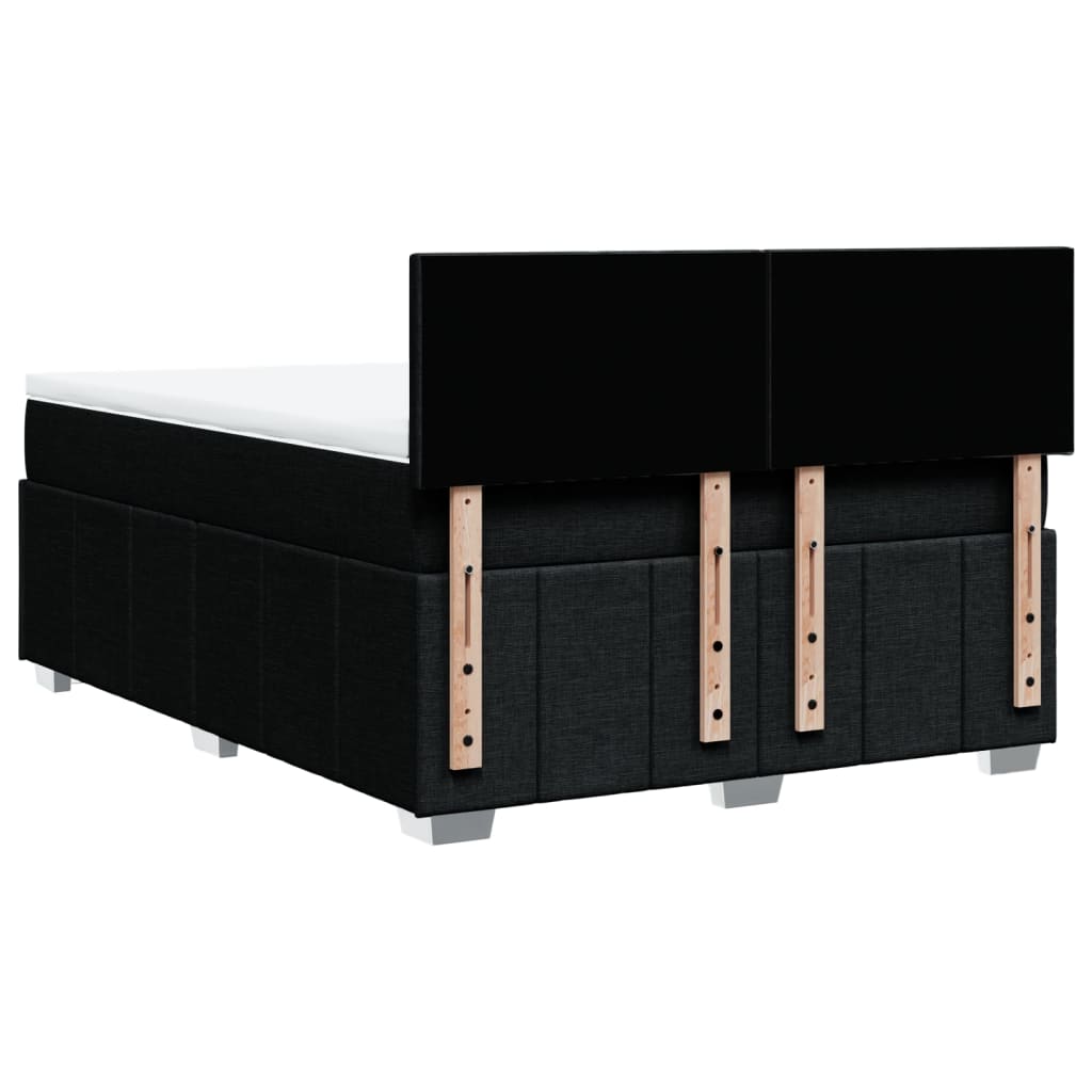vidaXL Κρεβάτι Boxspring με Στρώμα Μαύρο 160x200 εκ. Υφασμάτινο