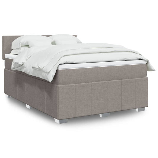 vidaXL Κρεβάτι Boxspring με Στρώμα Taupe 160x200 εκ. Υφασμάτινο