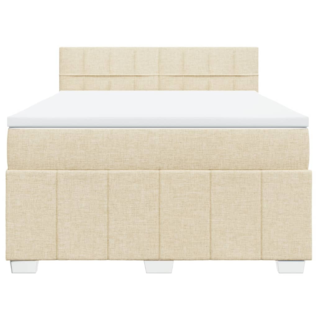 vidaXL Κρεβάτι Boxspring με Στρώμα Κρεμ 160x200 εκ. Υφασμάτινο