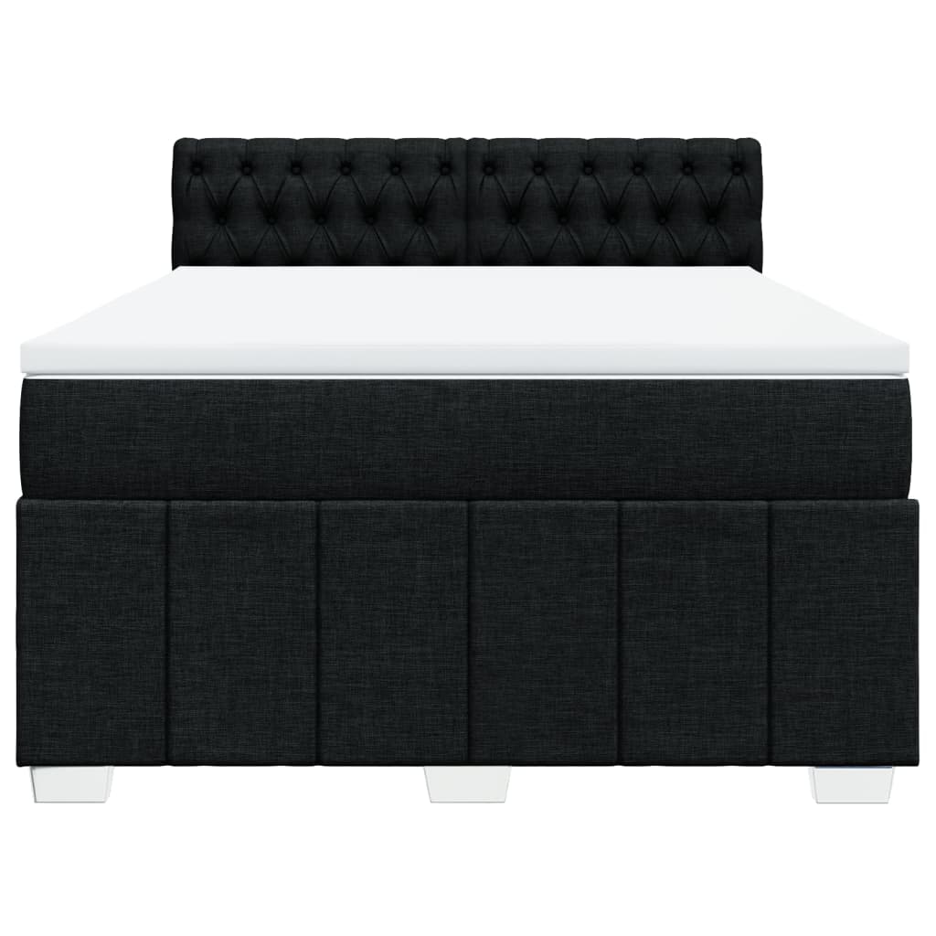 vidaXL Κρεβάτι Boxspring με Στρώμα Μαύρο 160x200 εκ. Υφασμάτινο