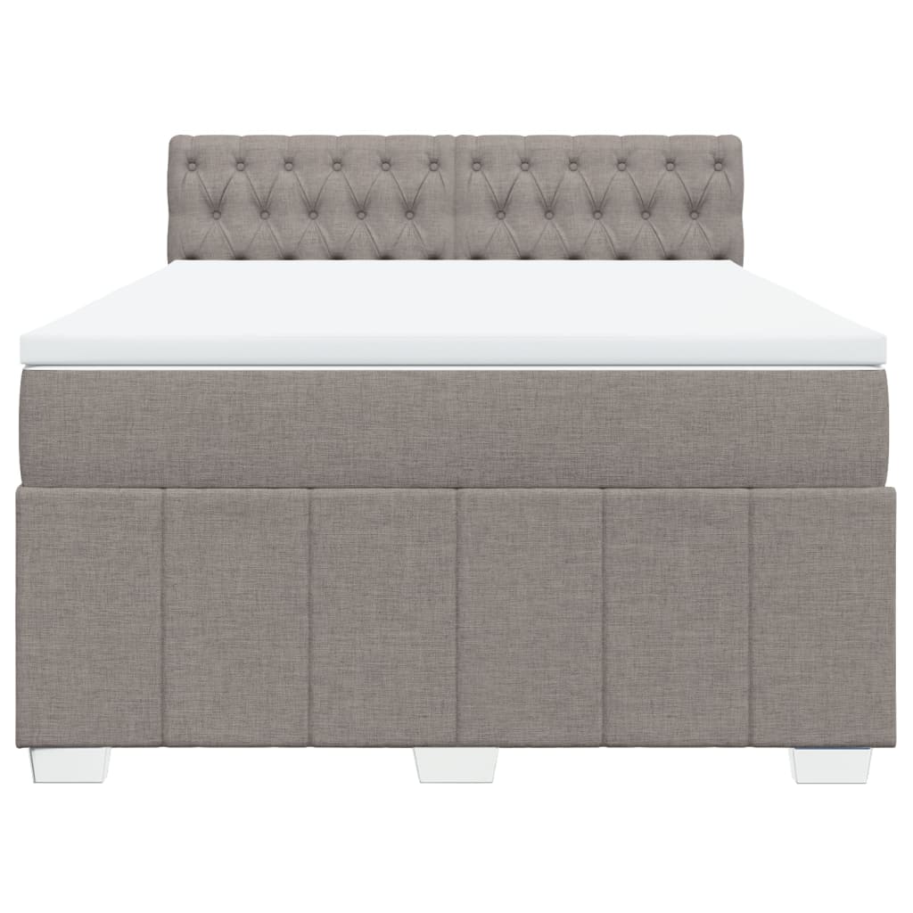 vidaXL Κρεβάτι Boxspring με Στρώμα Taupe 160x200 εκ. Υφασμάτινο