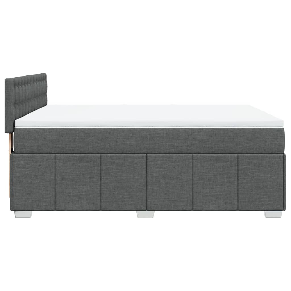 vidaXL Κρεβάτι Boxspring με Στρώμα Σκούρο Γκρι 160x200 εκ Υφασμάτινο