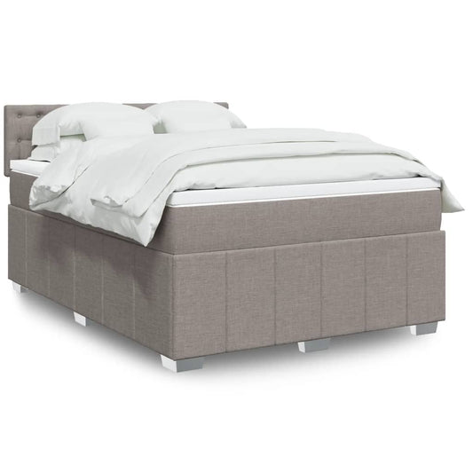 vidaXL Κρεβάτι Boxspring με Στρώμα Taupe 160x200 εκ. Υφασμάτινο