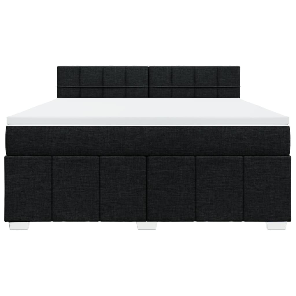 vidaXL Κρεβάτι Boxspring με Στρώμα Μαύρο 180x200 εκ. Υφασμάτινο