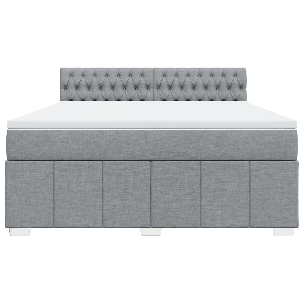 vidaXL Κρεβάτι Boxspring με Στρώμα Ανοιχτό Γκρι 180x200 εκ. Υφασμάτινο