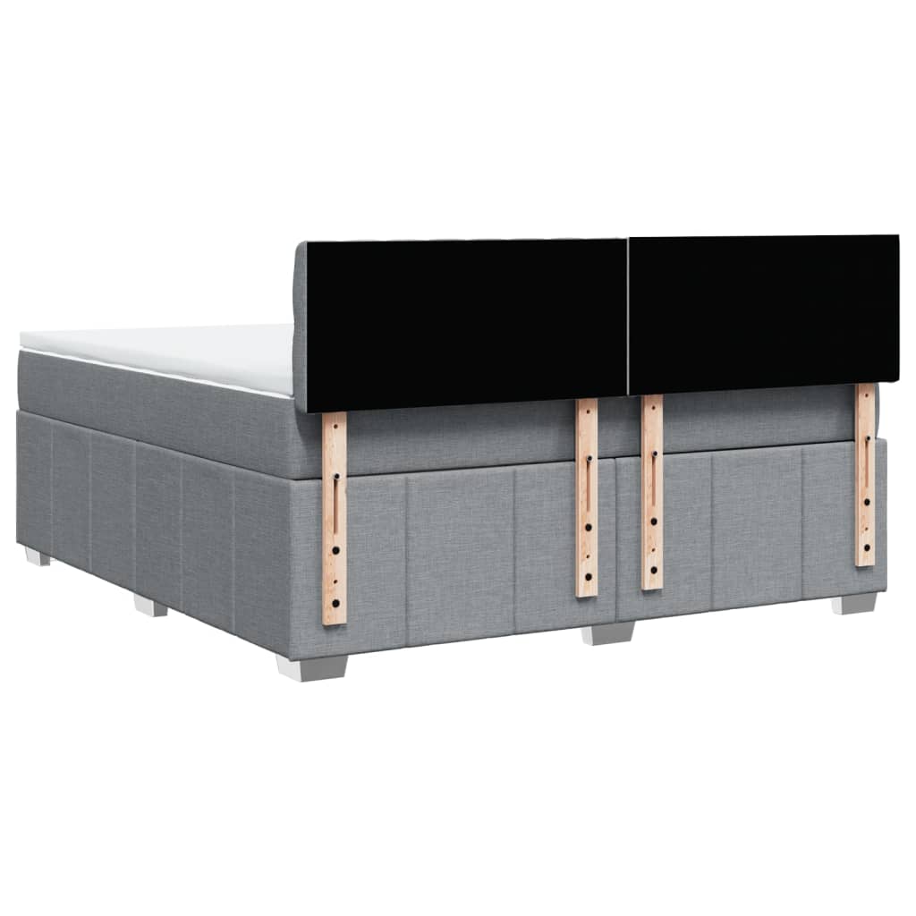 vidaXL Κρεβάτι Boxspring με Στρώμα Ανοιχτό Γκρι 180x200 εκ. Υφασμάτινο
