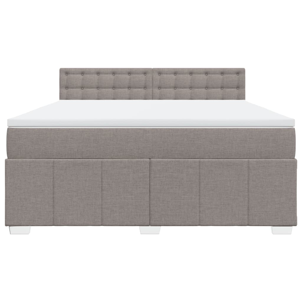 vidaXL Κρεβάτι Boxspring με Στρώμα Taupe 180x200 εκ. Υφασμάτινο