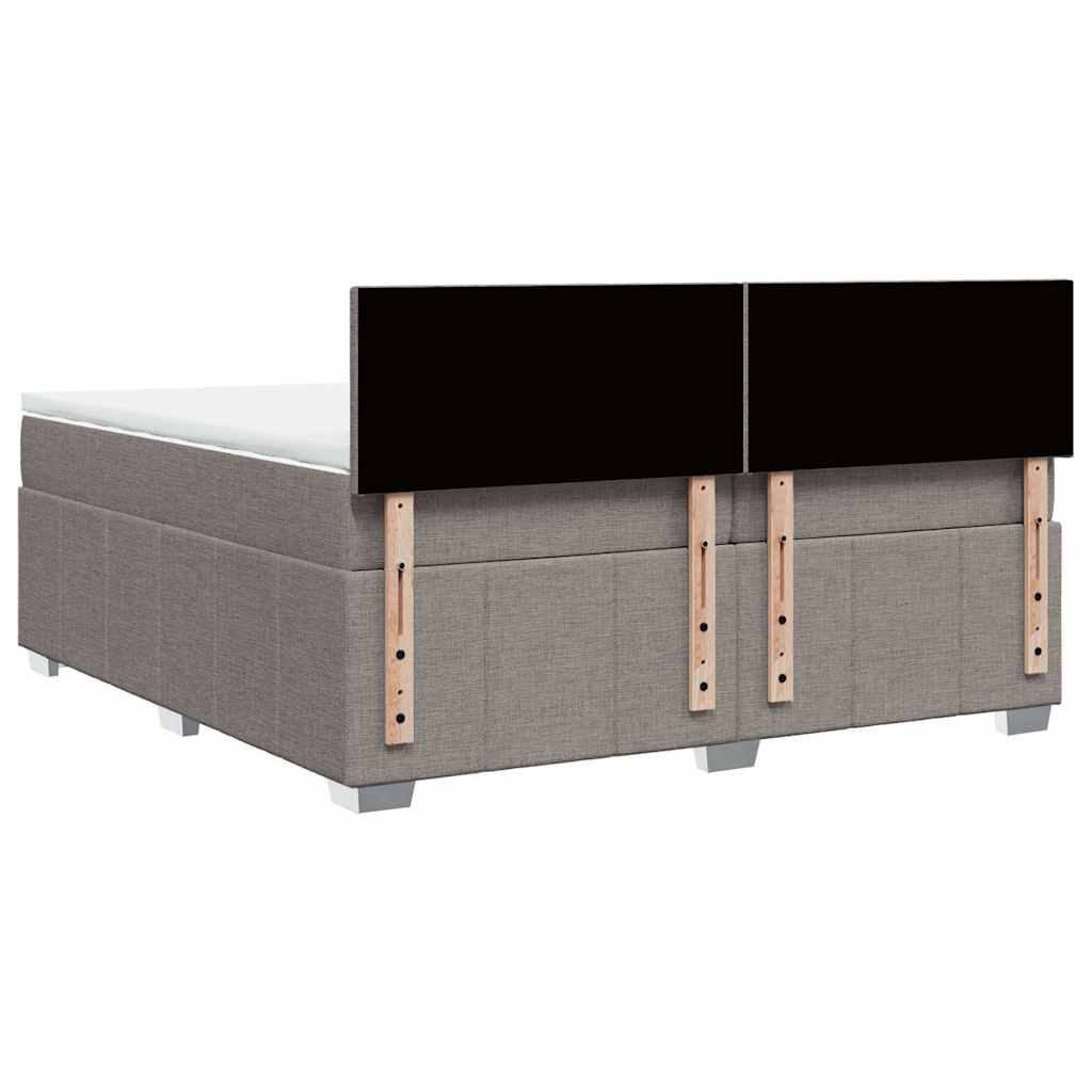 vidaXL Κρεβάτι Boxspring με Στρώμα Taupe 200x200 εκ. Υφασμάτινο