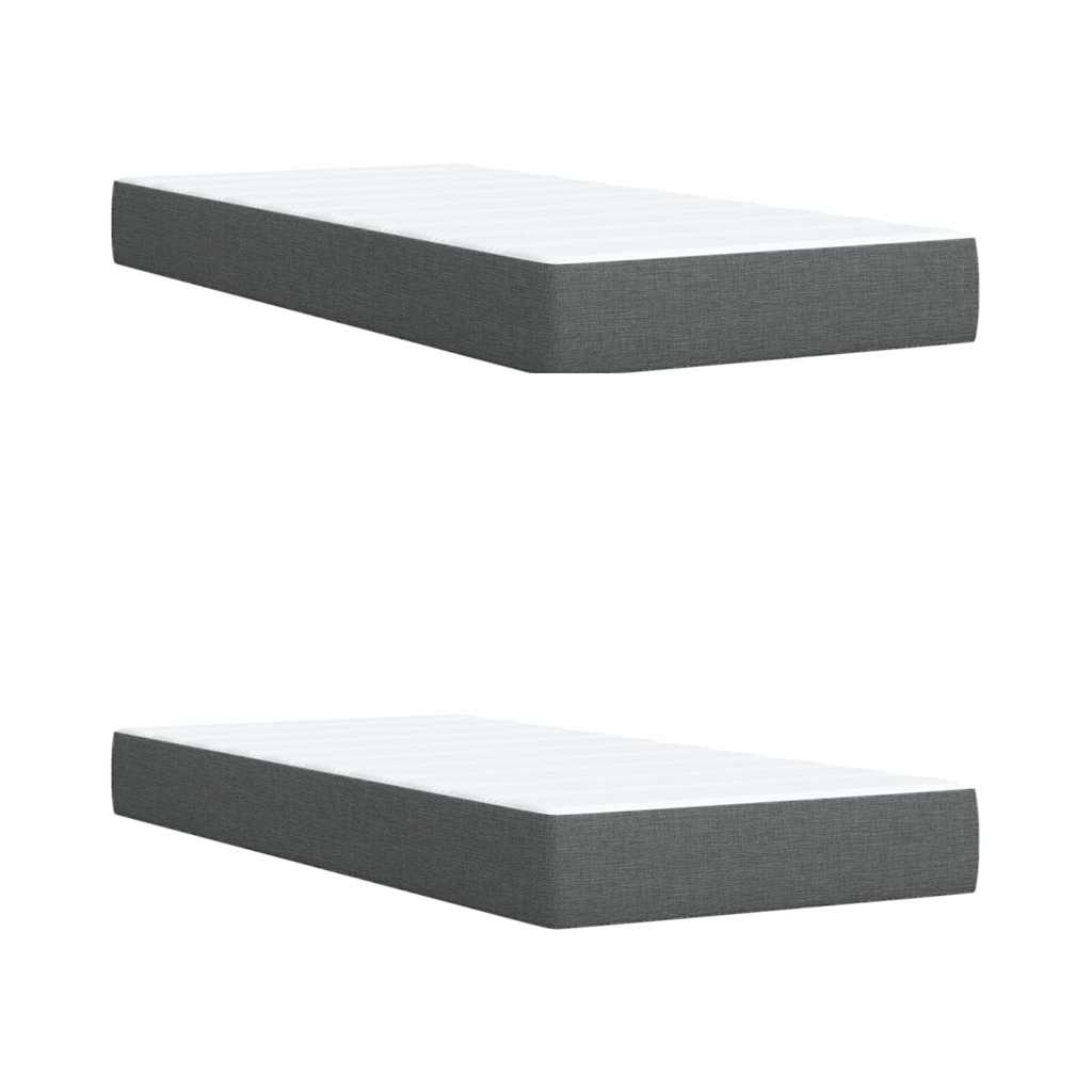 vidaXL Κρεβάτι Boxspring με Στρώμα Σκούρο Γκρι 200x200 εκ. Υφασμάτινο