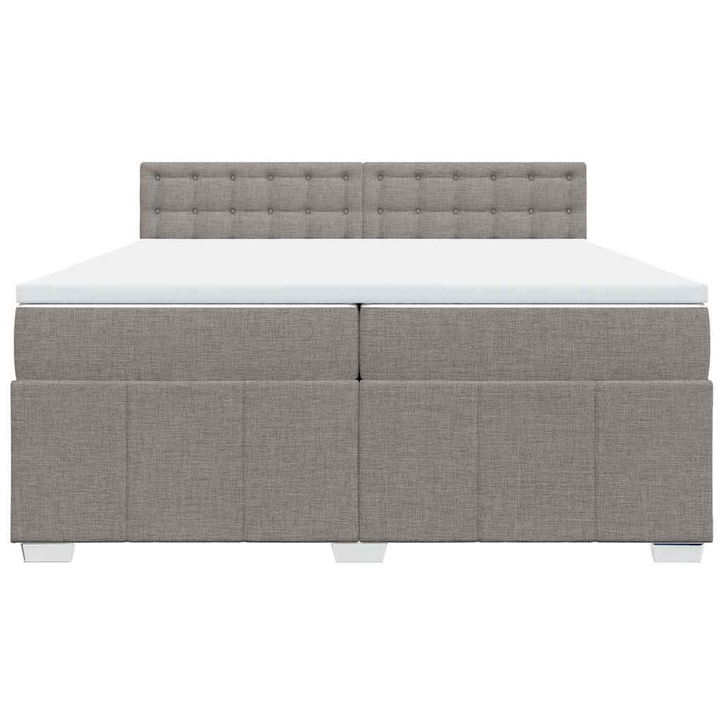vidaXL Κρεβάτι Boxspring με Στρώμα Taupe 200x200 εκ. Υφασμάτινο