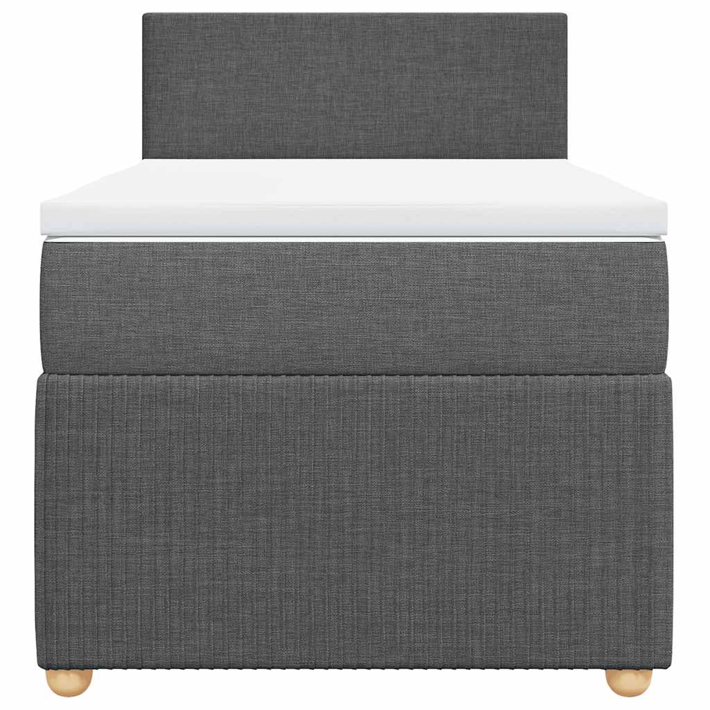 vidaXL Κρεβάτι Boxspring με Στρώμα Σκούρο Γκρι 80x200 εκ. Υφασμάτινο